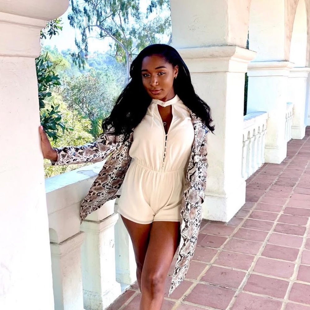 Faux Snakeskin Leather Trench Coat